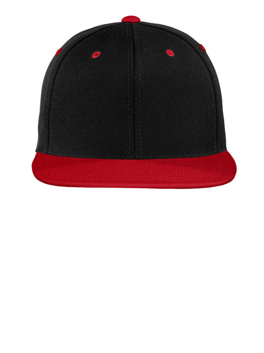 Unisex YP Classics Flat Bill Snapback Cap - STC19 - Black/True Red