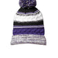 Unisex Pom Pom Team Beanie - STC21 - Purple/Black/White