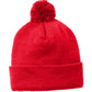 Unisex Solid Pom Pom Beanie - STC37 - True Red