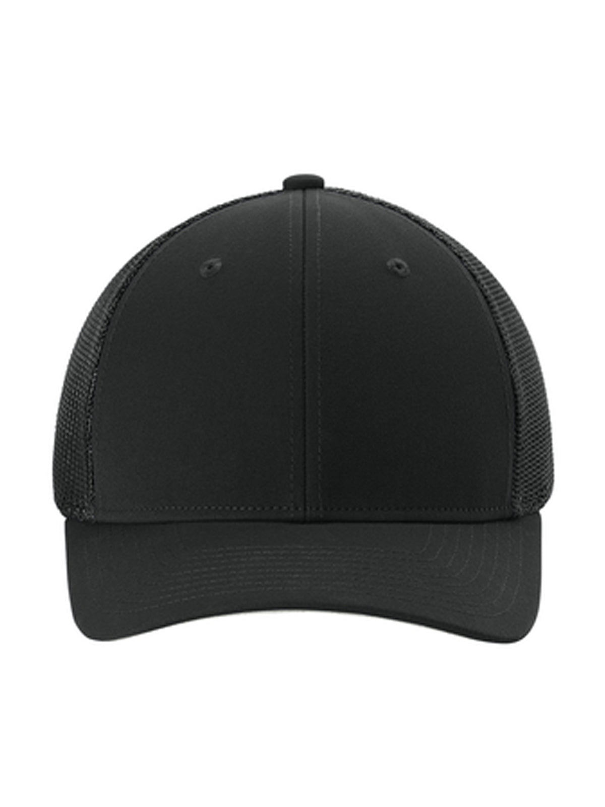 Moisture Wicking Stretch-Tek Mesh Back Cap - STC60 - Black/ Black
