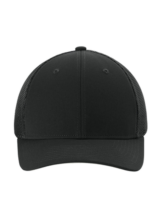 Moisture Wicking Stretch-Tek Mesh Back Cap - STC60 - Black/ Black