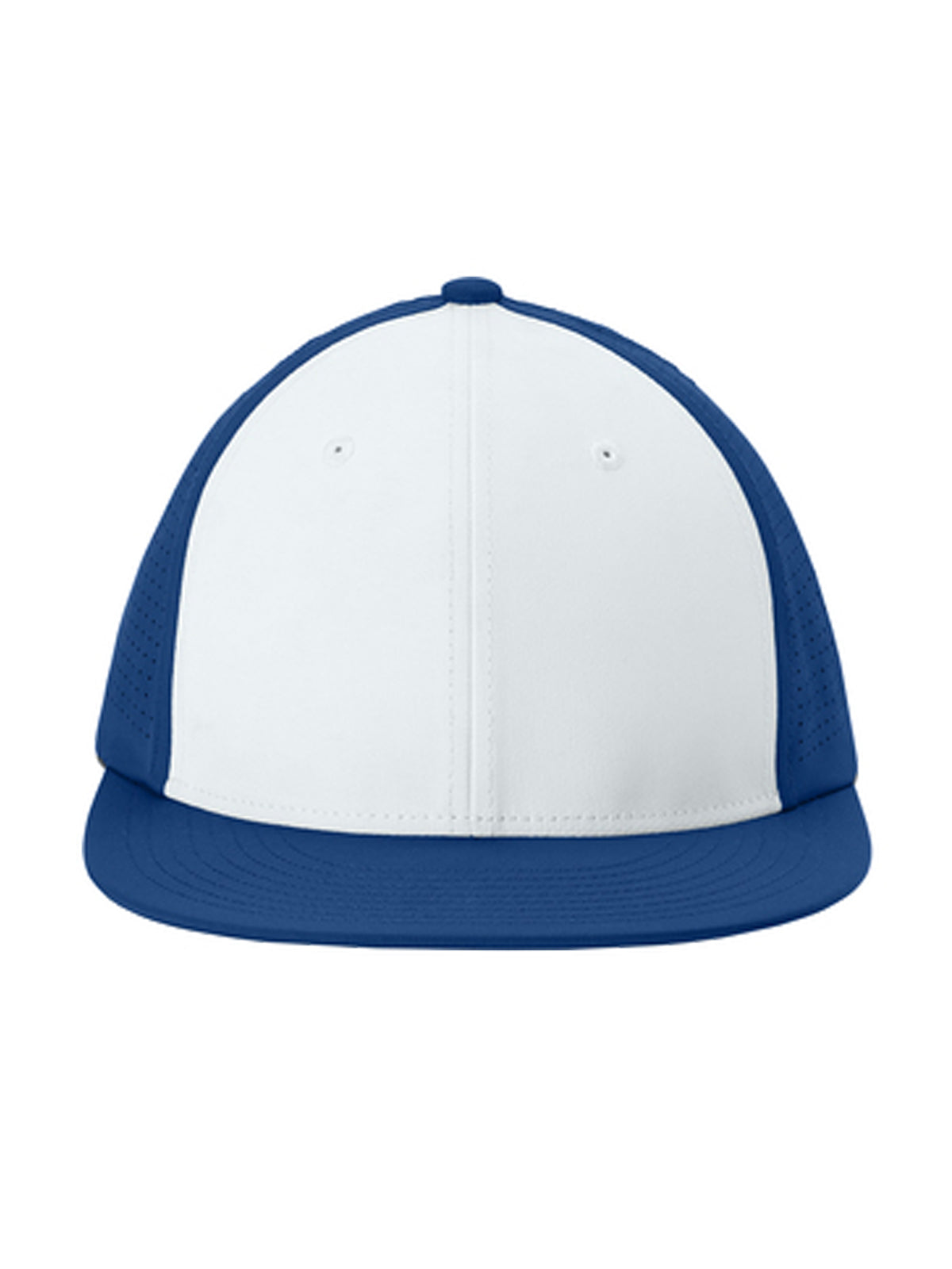 Moisture Wicking Pro-Cut Stretch-Tek Cap - STC64 - White/ True Royal/ True Royal