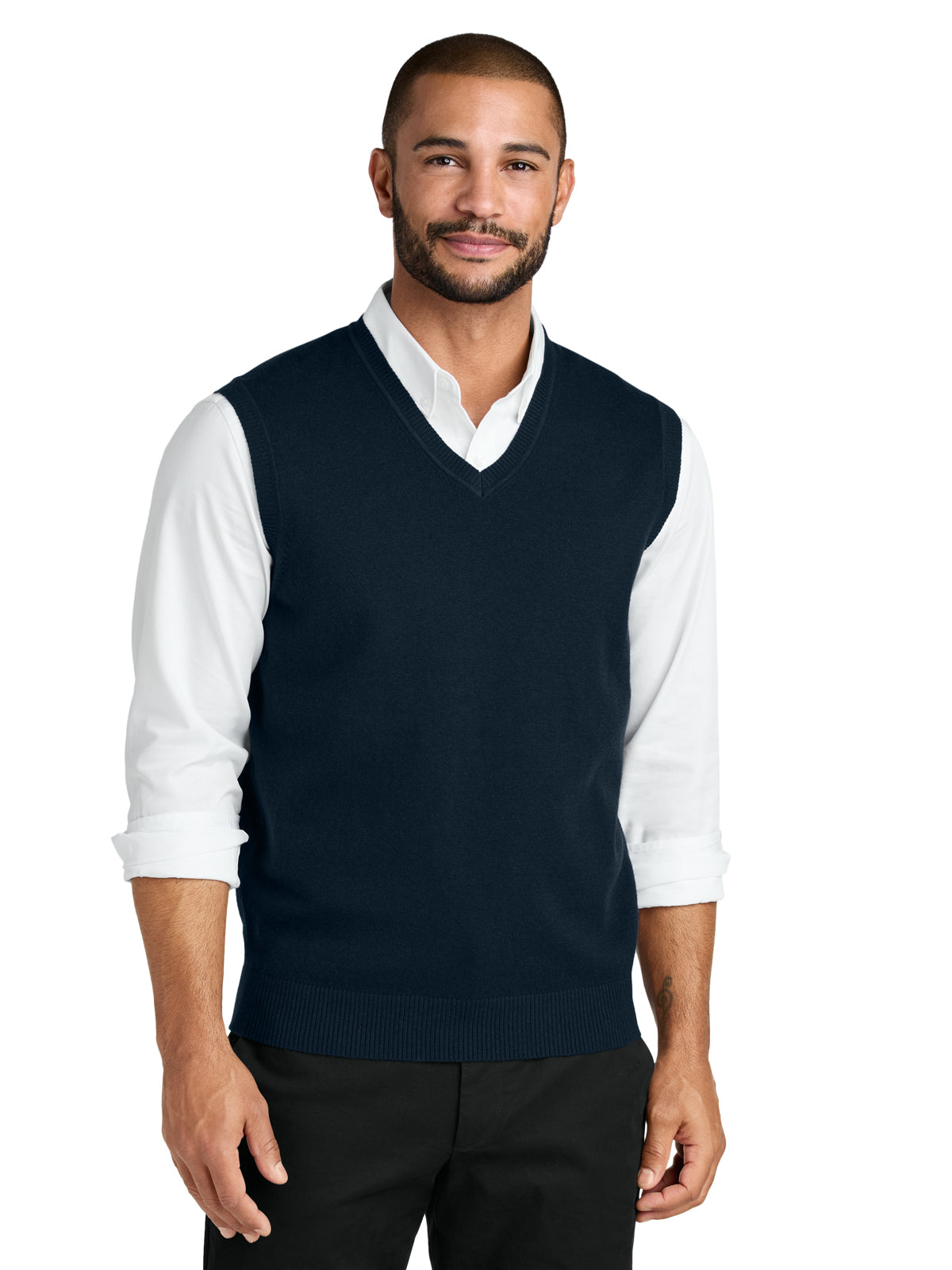 Men's Pocketless Easy Care Sweater Vest - SW2860 - River Blue Navy