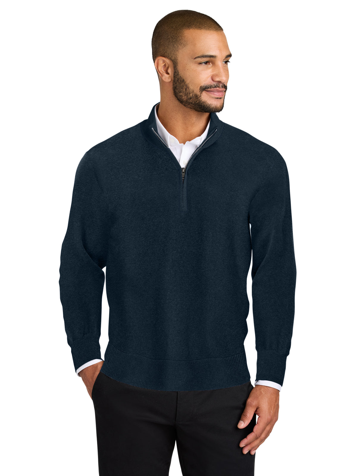 Men's Easy Care 1/4-Zip Sweater - SW2900 - River Blue Navy