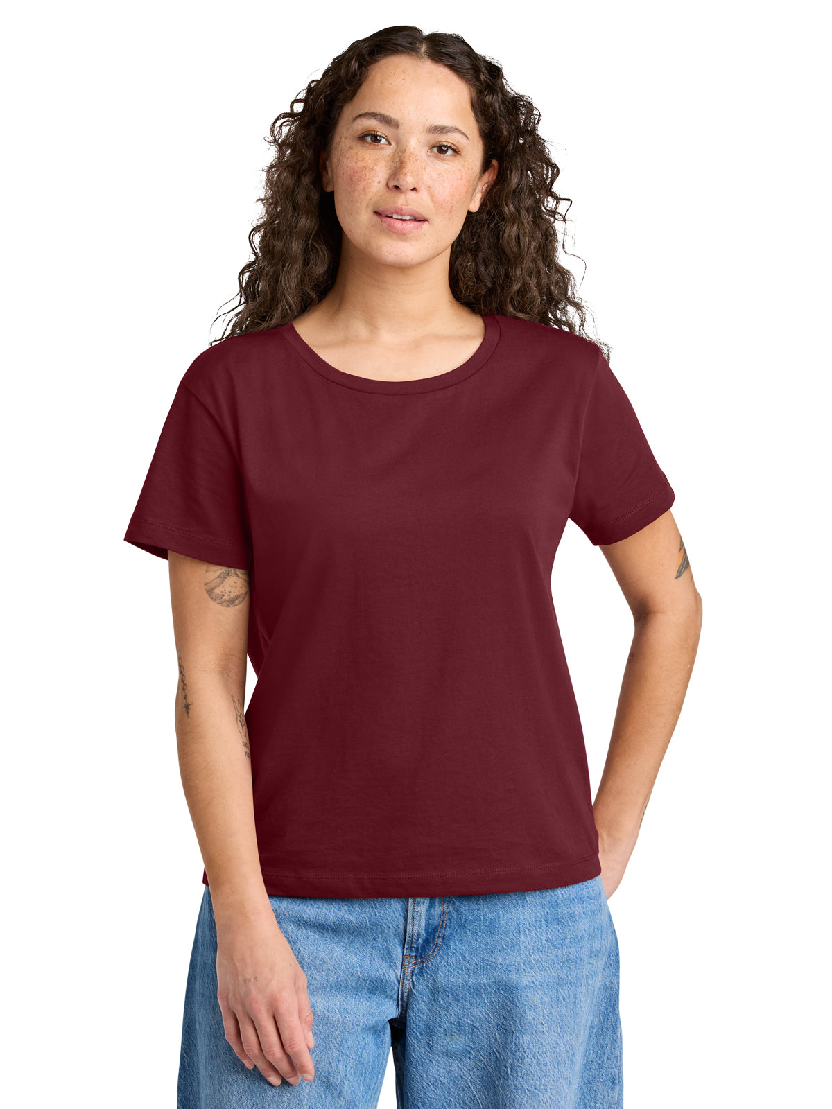 Women’s Pocketless Stella Serena Scoop Neck Tee - SXW008 - Burgundy