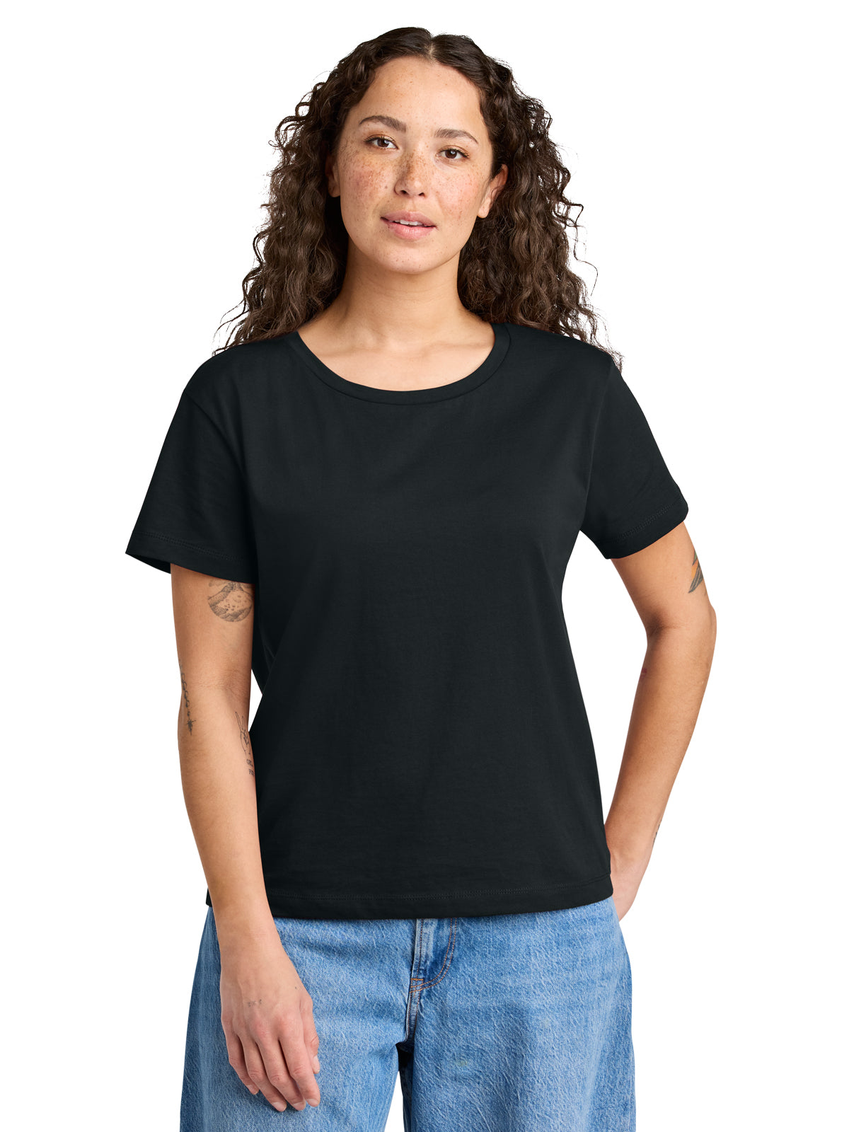 Women’s Pocketless Stella Serena Scoop Neck Tee - SXW008 - Black