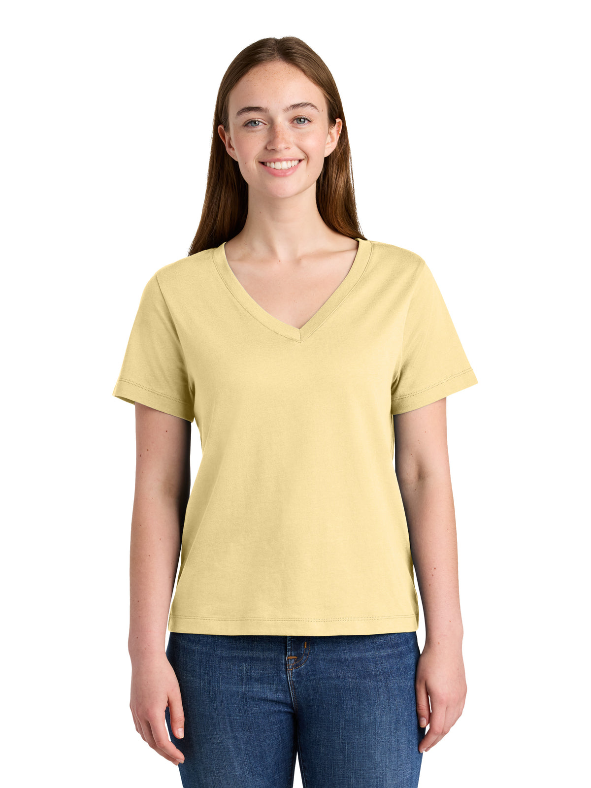 Women's Pocketless Stella Isla V-Neck Tee - SXW032 - Butter