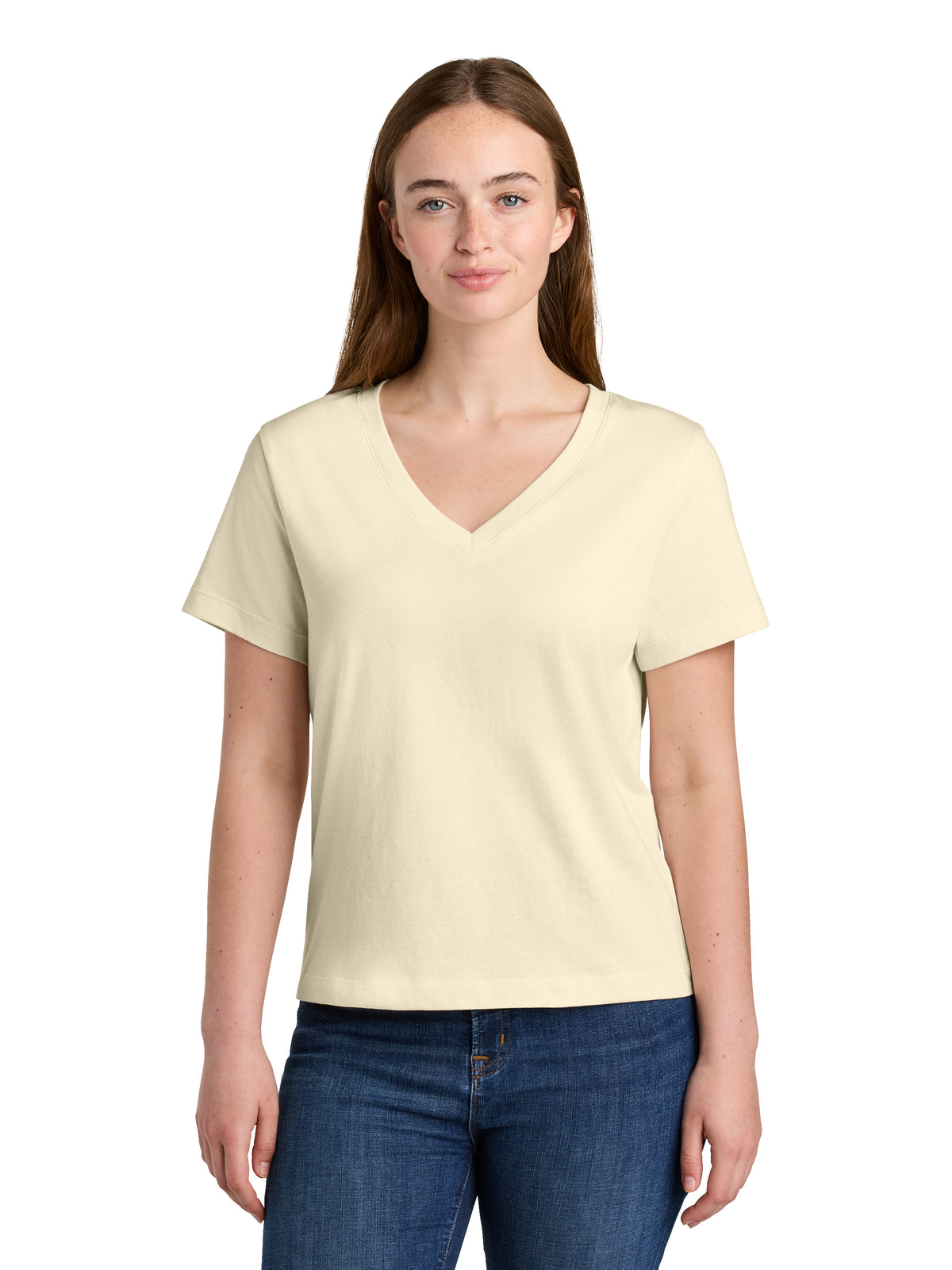 Women's Pocketless Stella Isla V-Neck Tee - SXW032 - Natural Raw