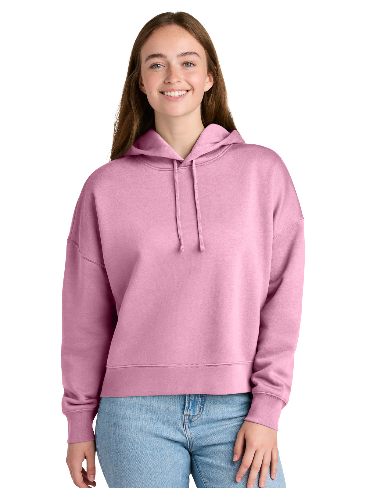 Women's Stella Nora Pocketless Hooded Sweatshirt - SXW035 - Bubble Pink