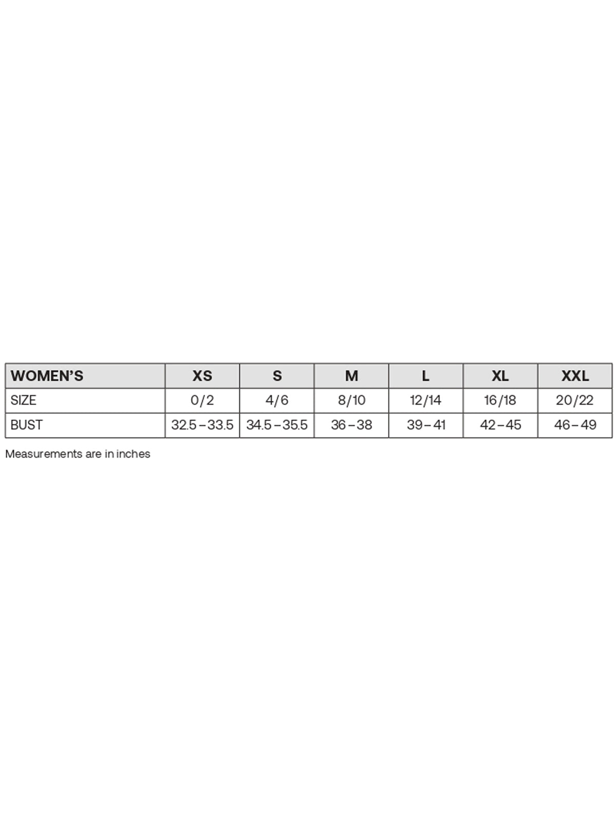 SIZECHART
