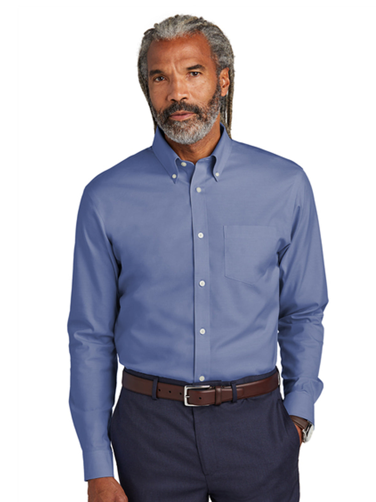 Men's 1-Pocket Wrinkle-Free Pinpoint Tall Shirt - TBB18000 - Cobalt Blue