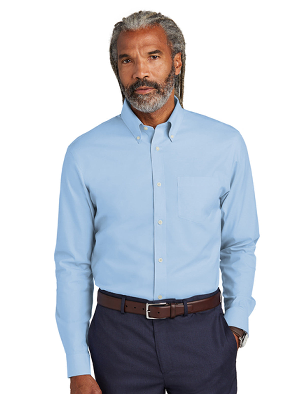 Men's 1-Pocket Wrinkle-Free Pinpoint Tall Shirt - TBB18000 - Newport Blue
