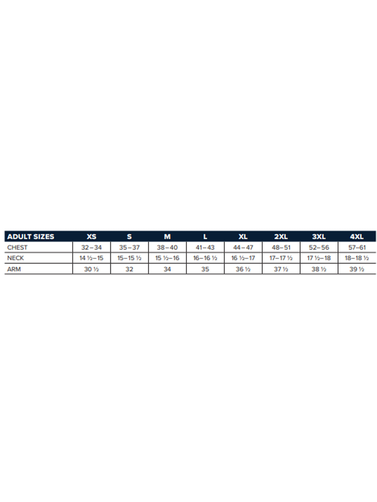 SIZECHART