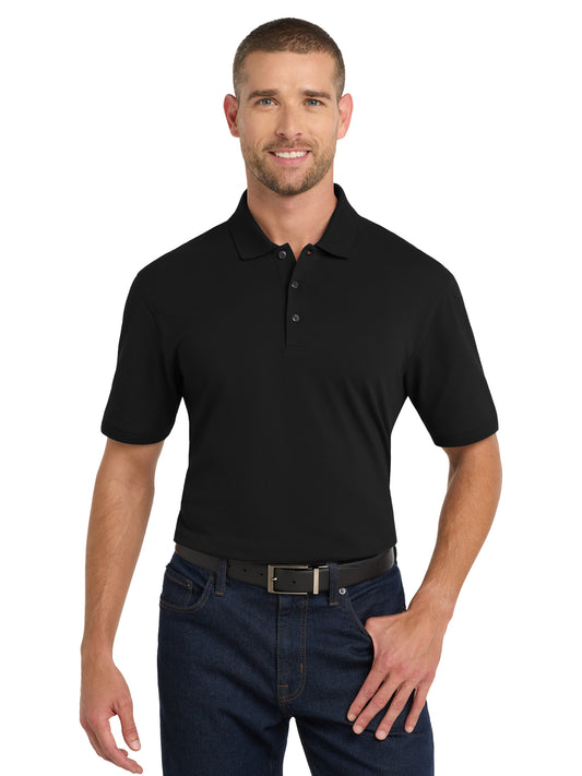 Men's Tall Cotton Polo - TK8000 - Black