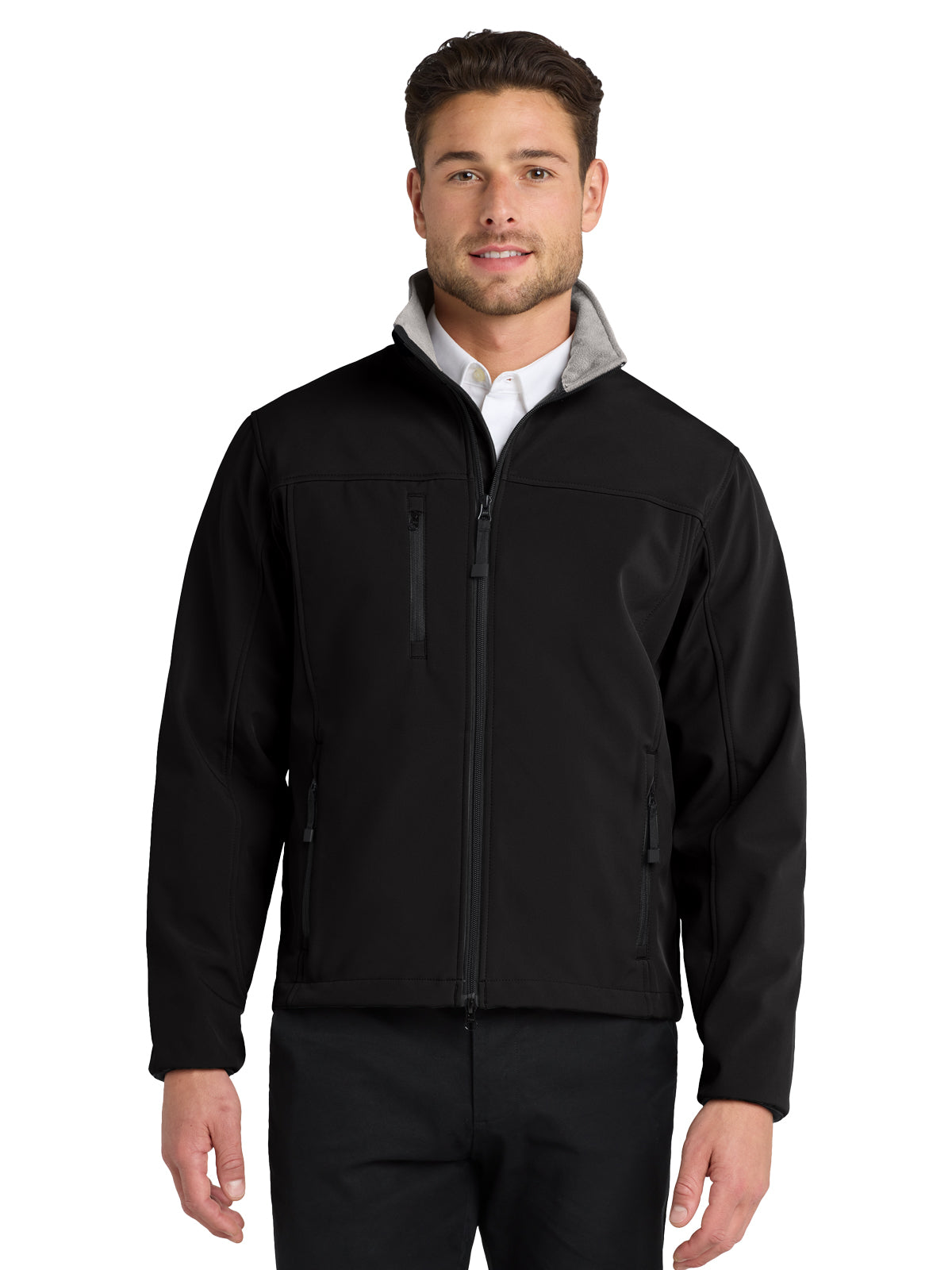 Men's Tall Glacier® Soft Shell Jacket - TLJ790 - Black/Chrome