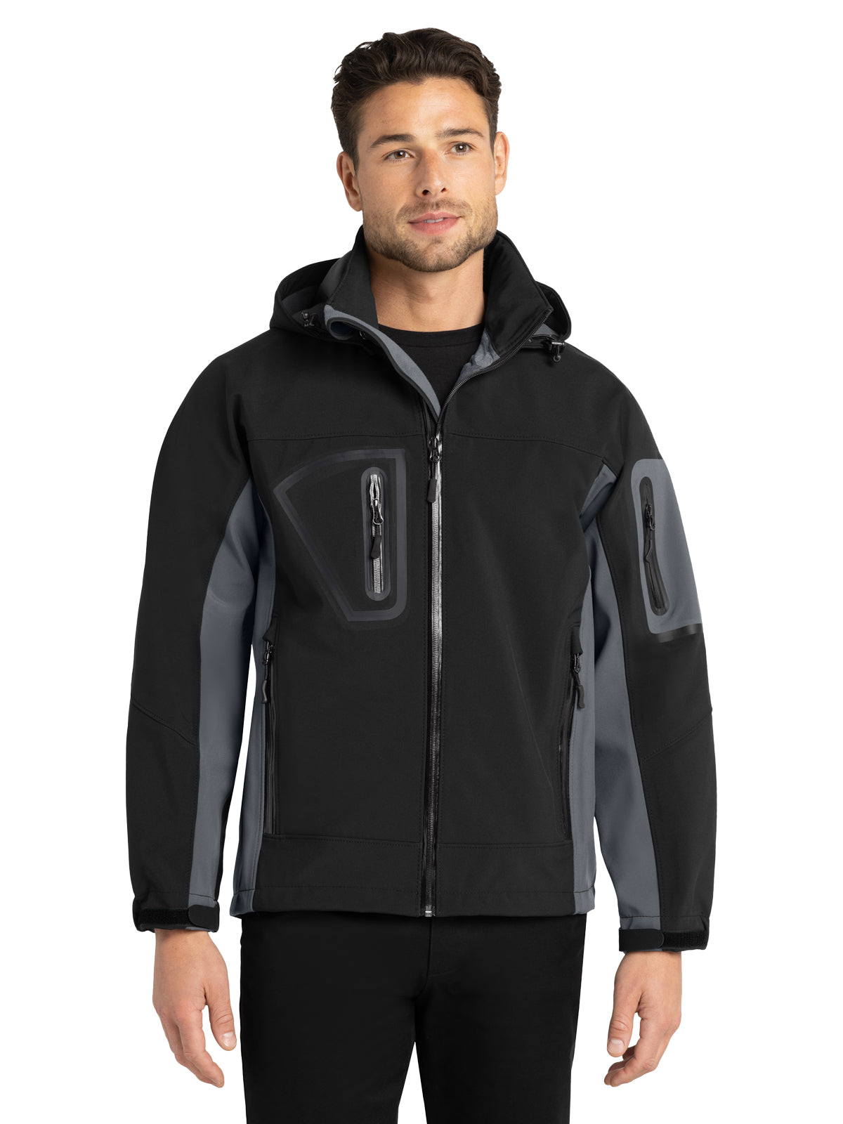 Men's Tall Waterproof Soft Shell Jacket - TLJ798 - Black/Graphite