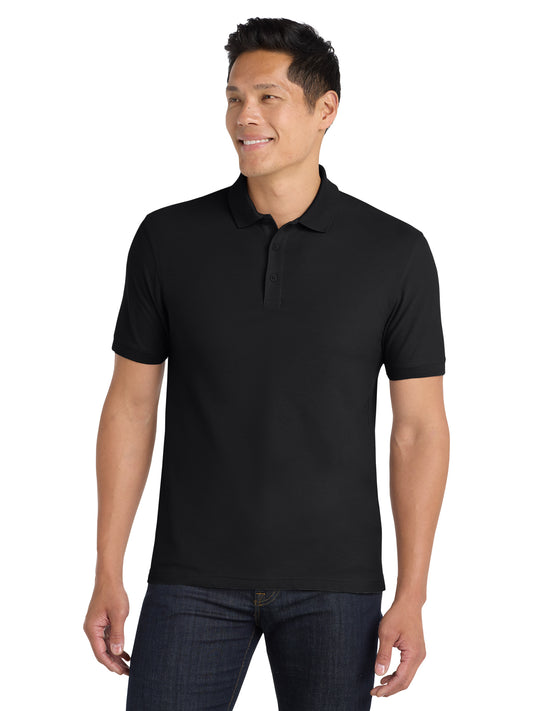 Men's Tall Core Classic Pique Polo - TLK100 - Deep Black