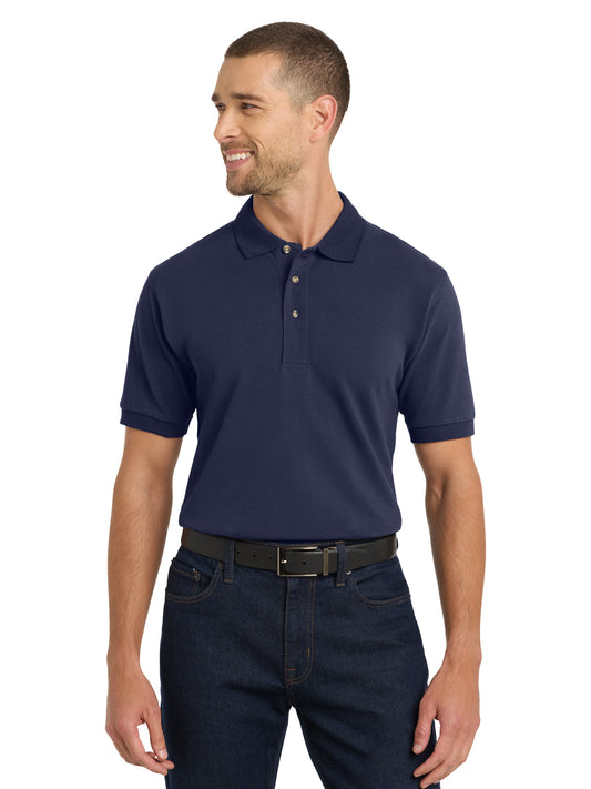 Men's Tall Heavyweight Cotton Pique Polo - TLK420 - Navy
