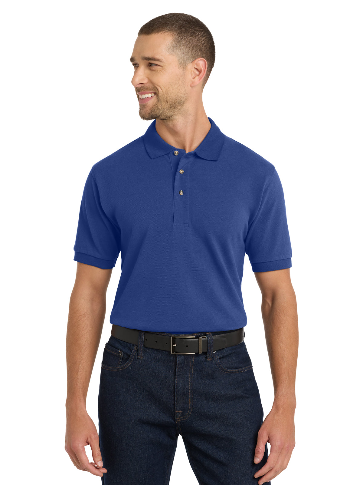 Men's Tall Heavyweight Cotton Pique Polo - TLK420 - Royal