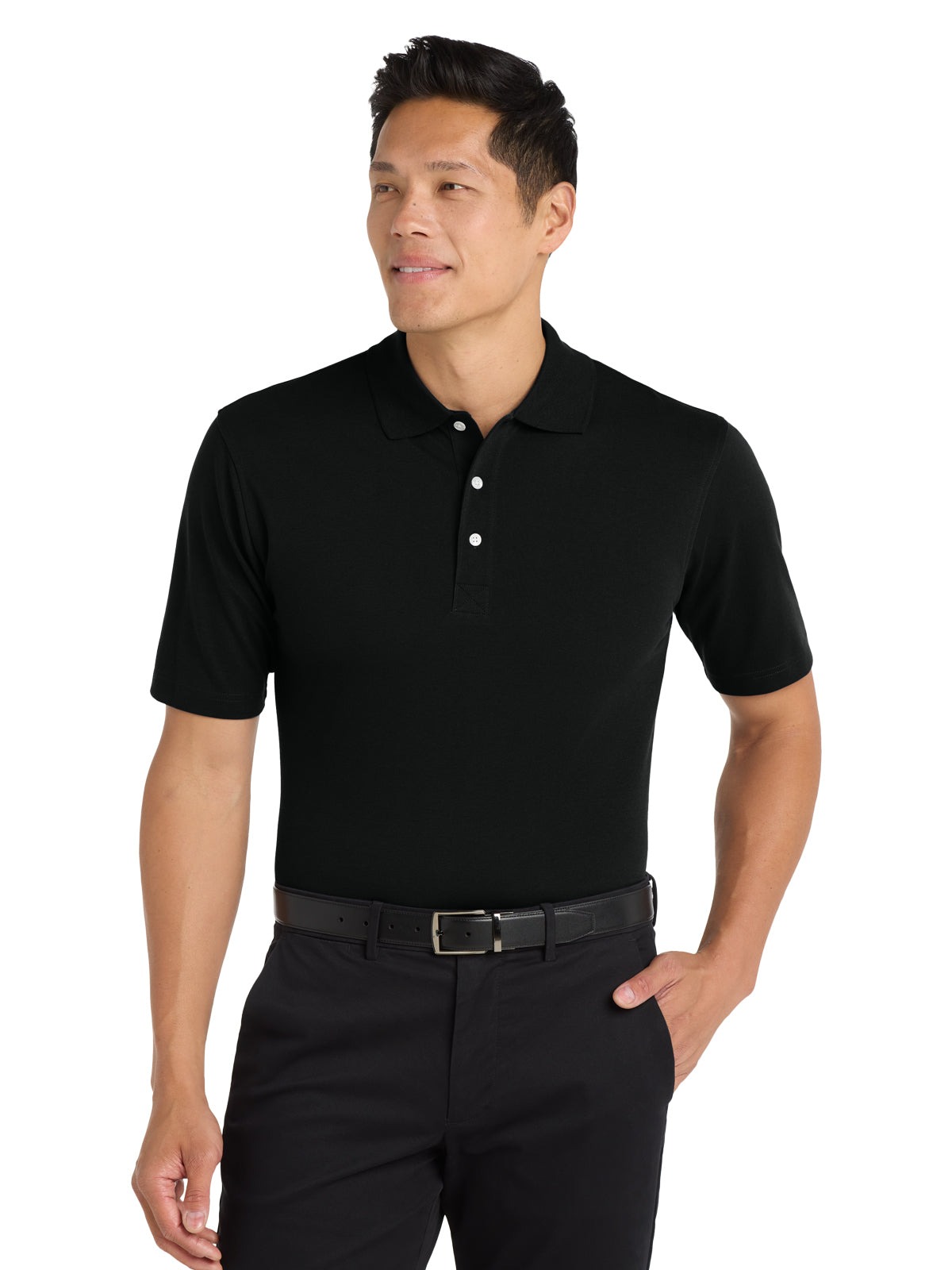 Men's Tall Moisture Wicking Rapid Dry Polo - TLK455 - Jet Black
