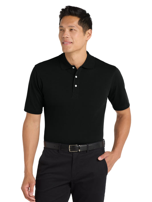 Men's Tall Moisture Wicking Rapid Dry Polo - TLK455 - Jet Black