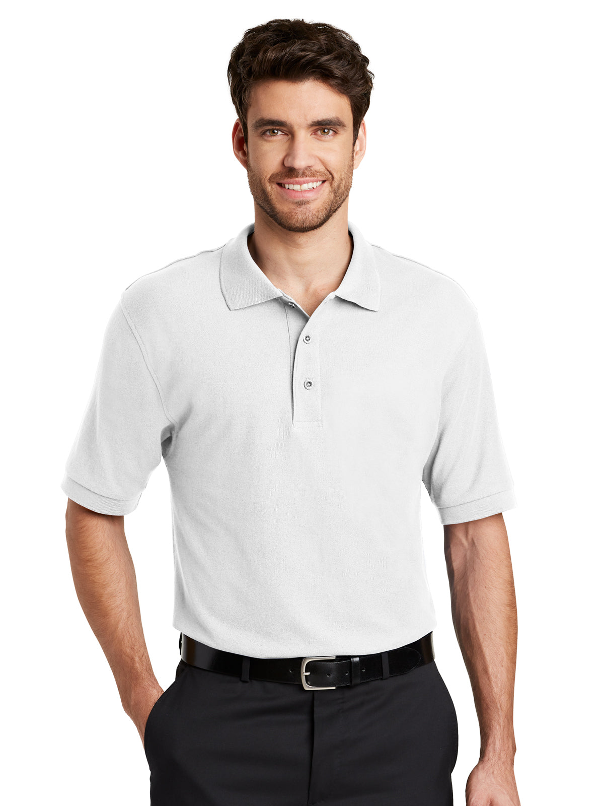 Men's Tall Silk Touch Polo Shirt - TLK500 - White