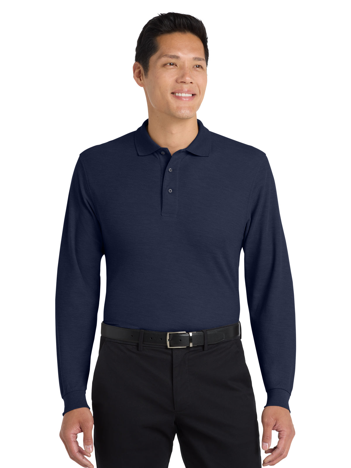 Men's Tall Silk Touch Long Sleeve Polo Shirt - TLK500LS - Navy