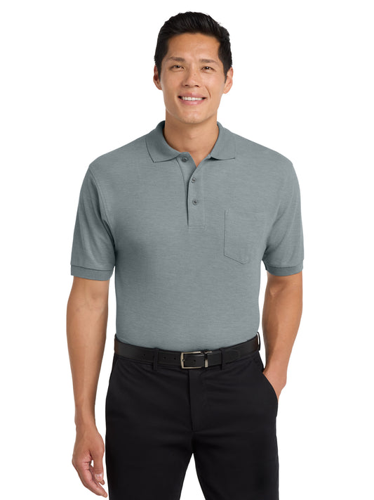 Men's Tall Silk Touch™ Polo with Pocket - TLK500P - Cool Grey