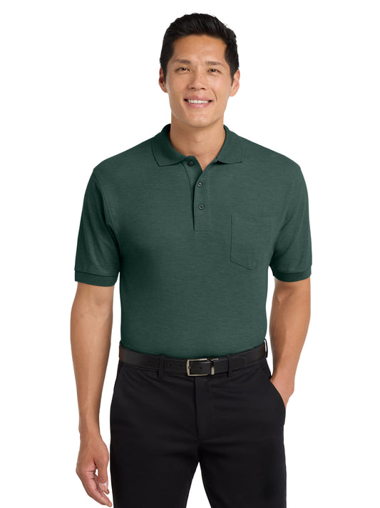Men's Tall Silk Touch™ Polo with Pocket - TLK500P - Dark Green