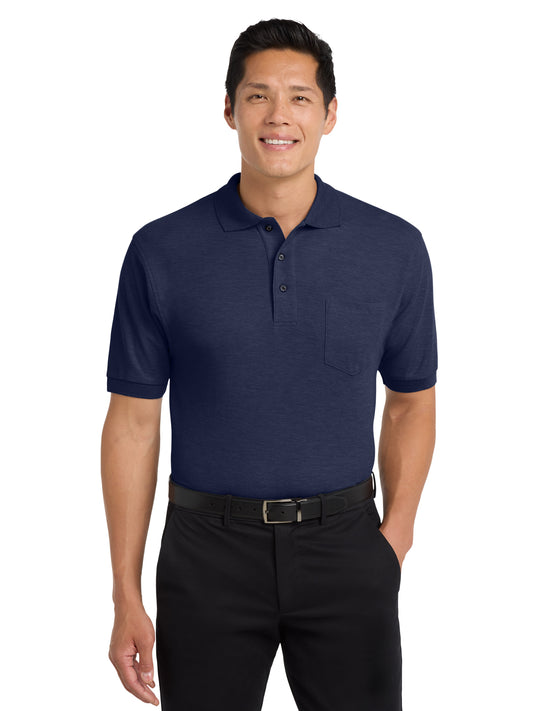 Men's Tall Silk Touch™ Polo with Pocket - TLK500P - Navy