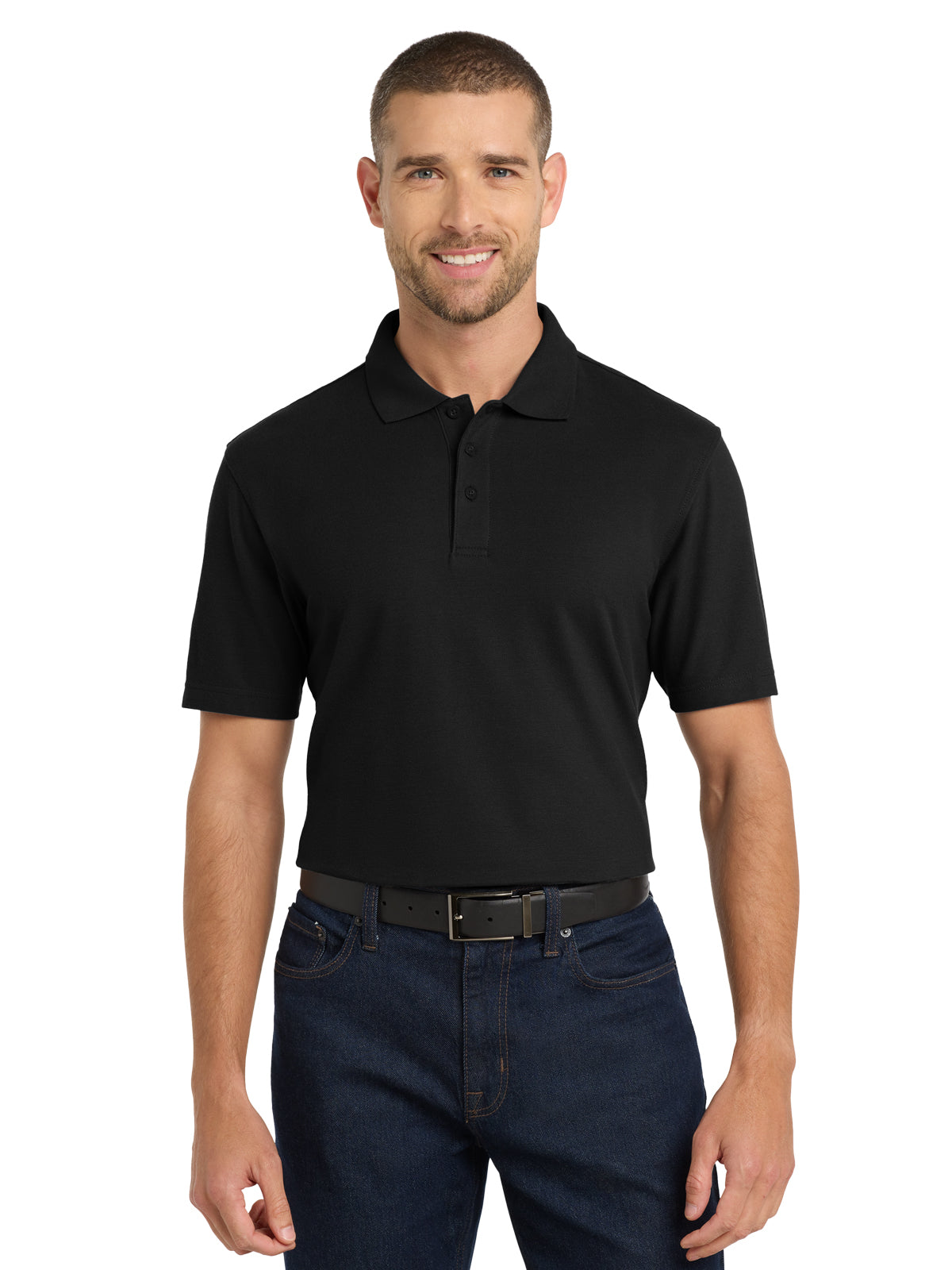 Men's Tall Stain-Release Polo - TLK510 - Black
