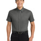 Men's Tall Short Sleeve Easy Care Shirt - TLS508 - Steel Grey/Light Stone