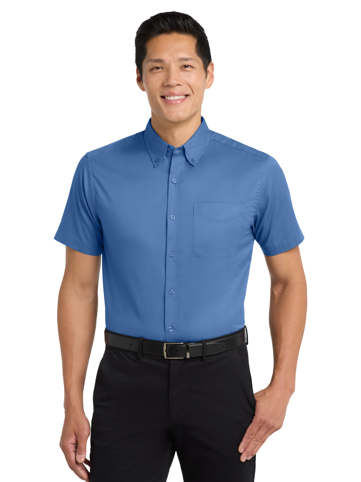 Men's Tall Short Sleeve Easy Care Shirt - TLS508 - Ultramarine Blue