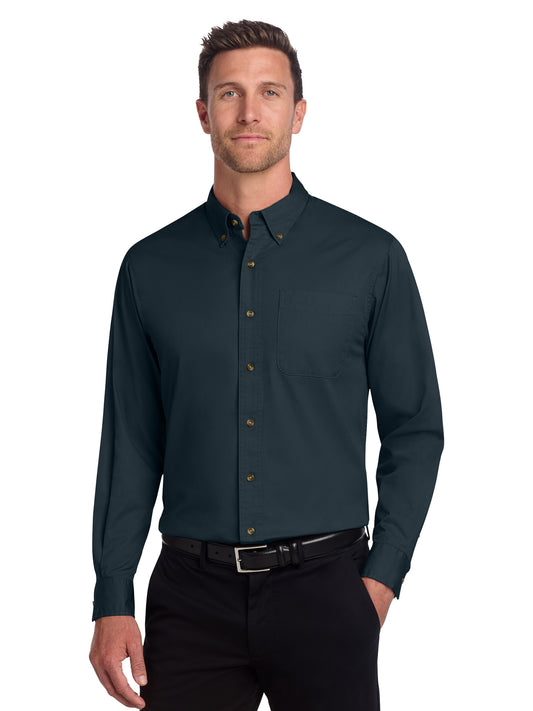 Men's Tall Long Sleeve Twill Shirt - TLS600T - Classic Navy