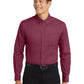 Unisex Tall Long Sleeve Easy Care Shirt - TLS608 - Burgundy/Light Stone