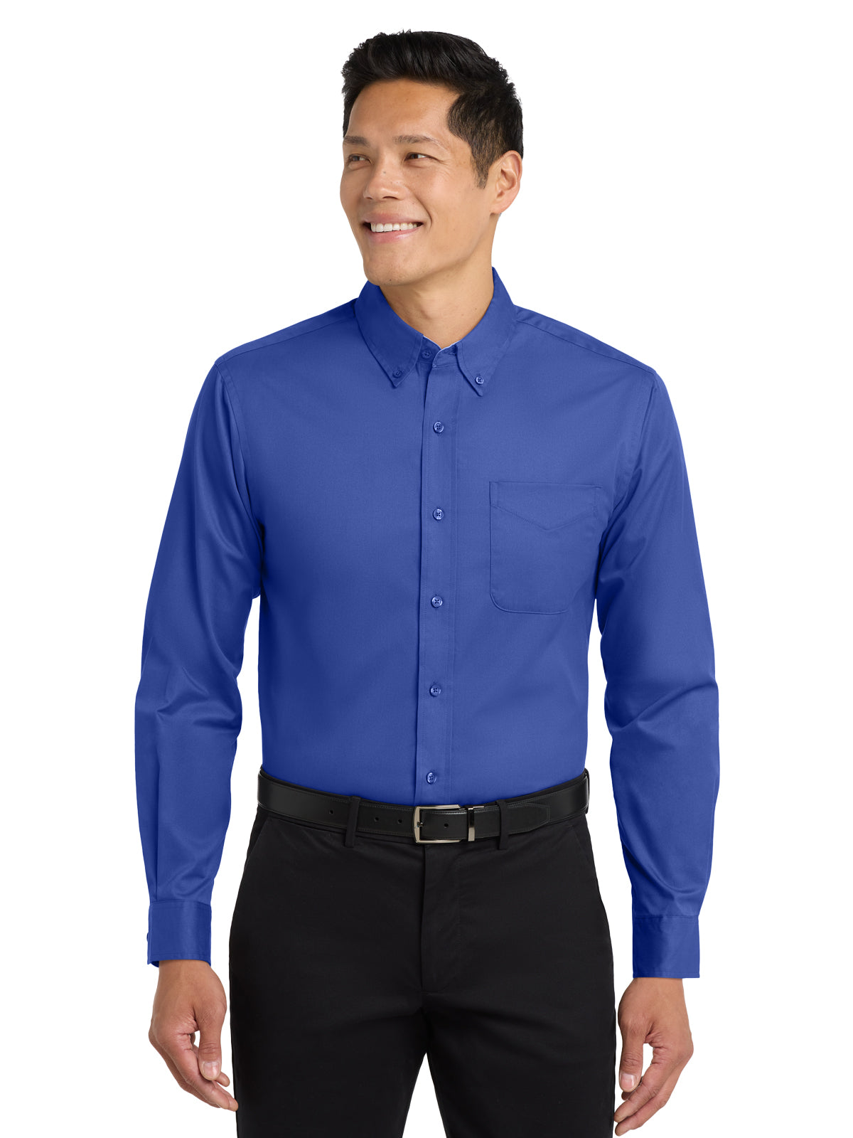 Unisex Tall Long Sleeve Easy Care Shirt - TLS608 - Royal/Classic Navy