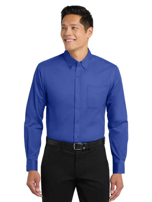 Unisex Tall Long Sleeve Easy Care Shirt - TLS608 - Royal/Classic Navy