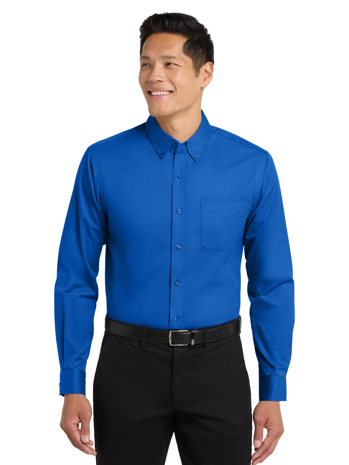 Unisex Tall Long Sleeve Easy Care Shirt - TLS608 - Strong Blue