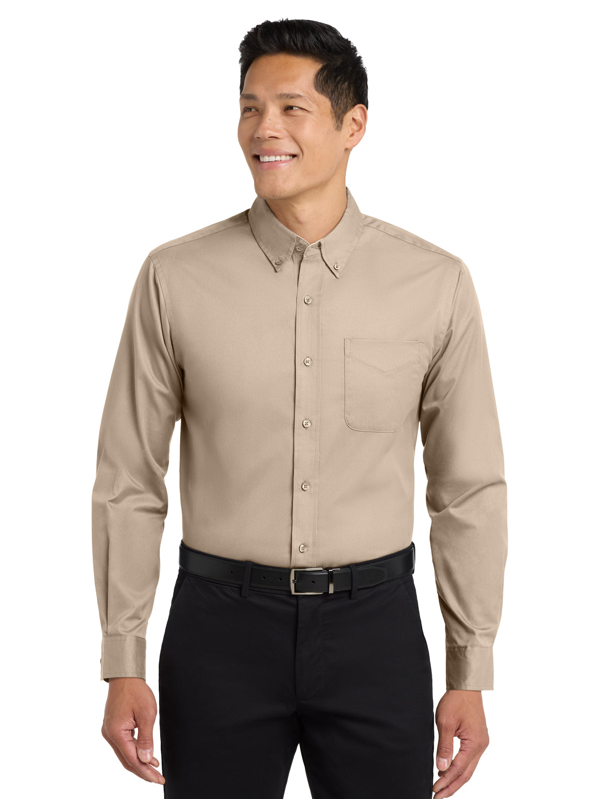 Unisex Tall Long Sleeve Easy Care Shirt - TLS608 - Stone