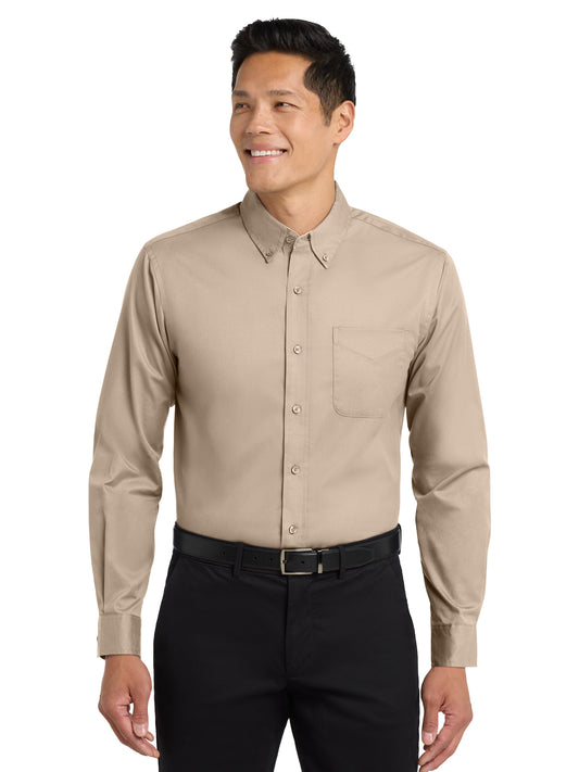 Unisex Tall Long Sleeve Easy Care Shirt - TLS608 - Stone