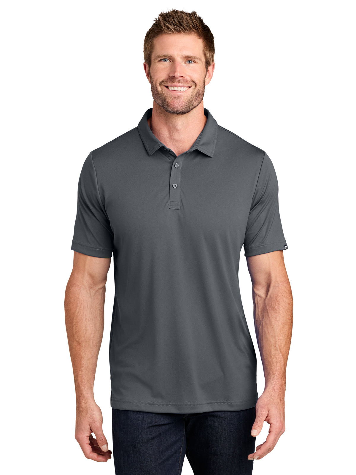 Men's Pocketless Coto Performance Polo - TM1MU410 - Quiet Shade Grey/ Black