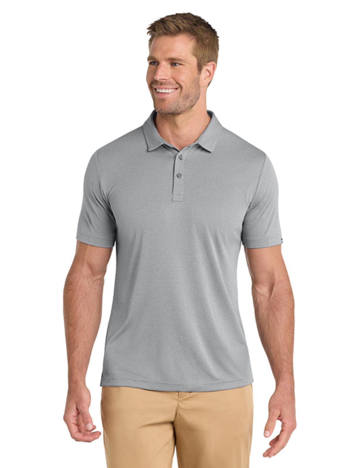 Men's Pocketless Coto Performance Polo - TM1MU410 - Quiet Shade Grey Heather