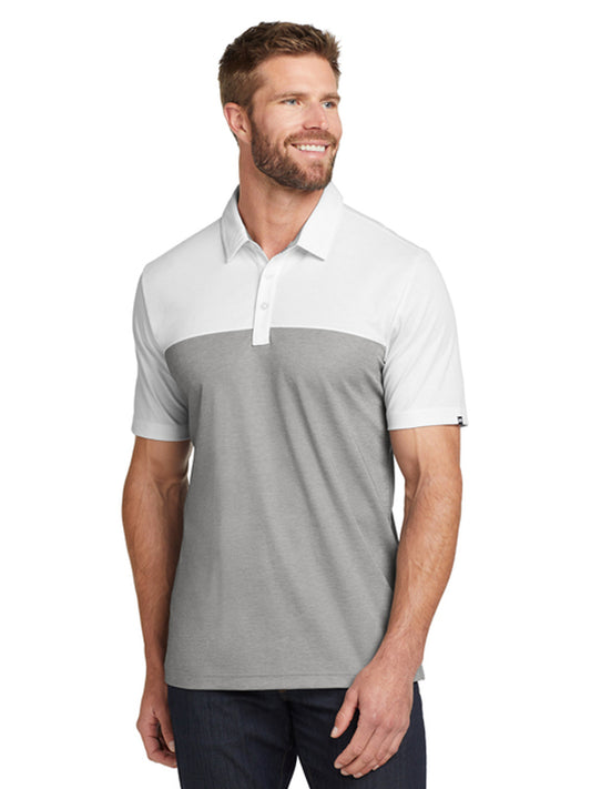 Men's Pocketless Oceanside Blocked Polo - TM1MU414 - White/ Quiet Shade Grey Heather