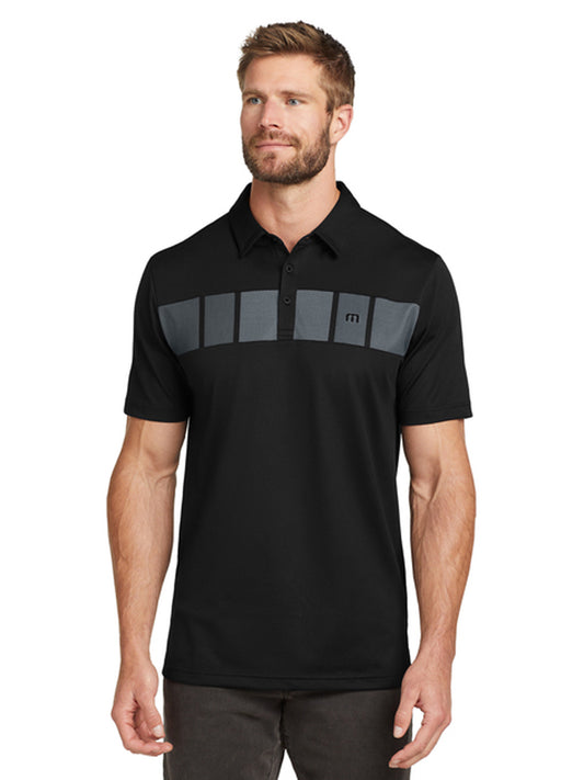 Men's Pocketless Cabana Chest Stripe Polo - TM1MU416 - Black