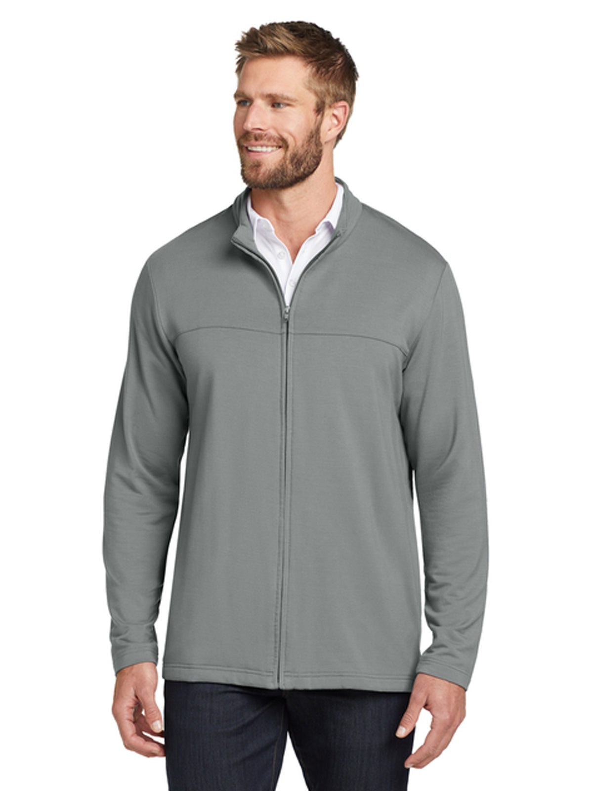 Men's 2-Pocket Full Zip Fleece Jacket - TM1MU420 - Quiet Shade Grey