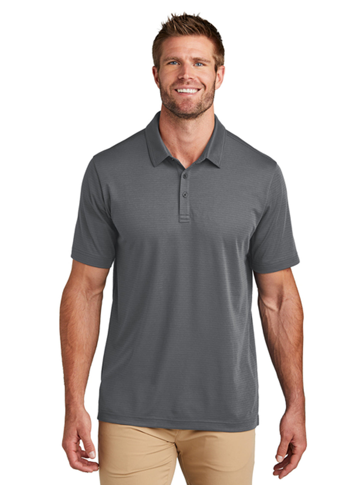 Men's Pocketless Bayfront Solid Polo - TM1MY399 - Dark Grey