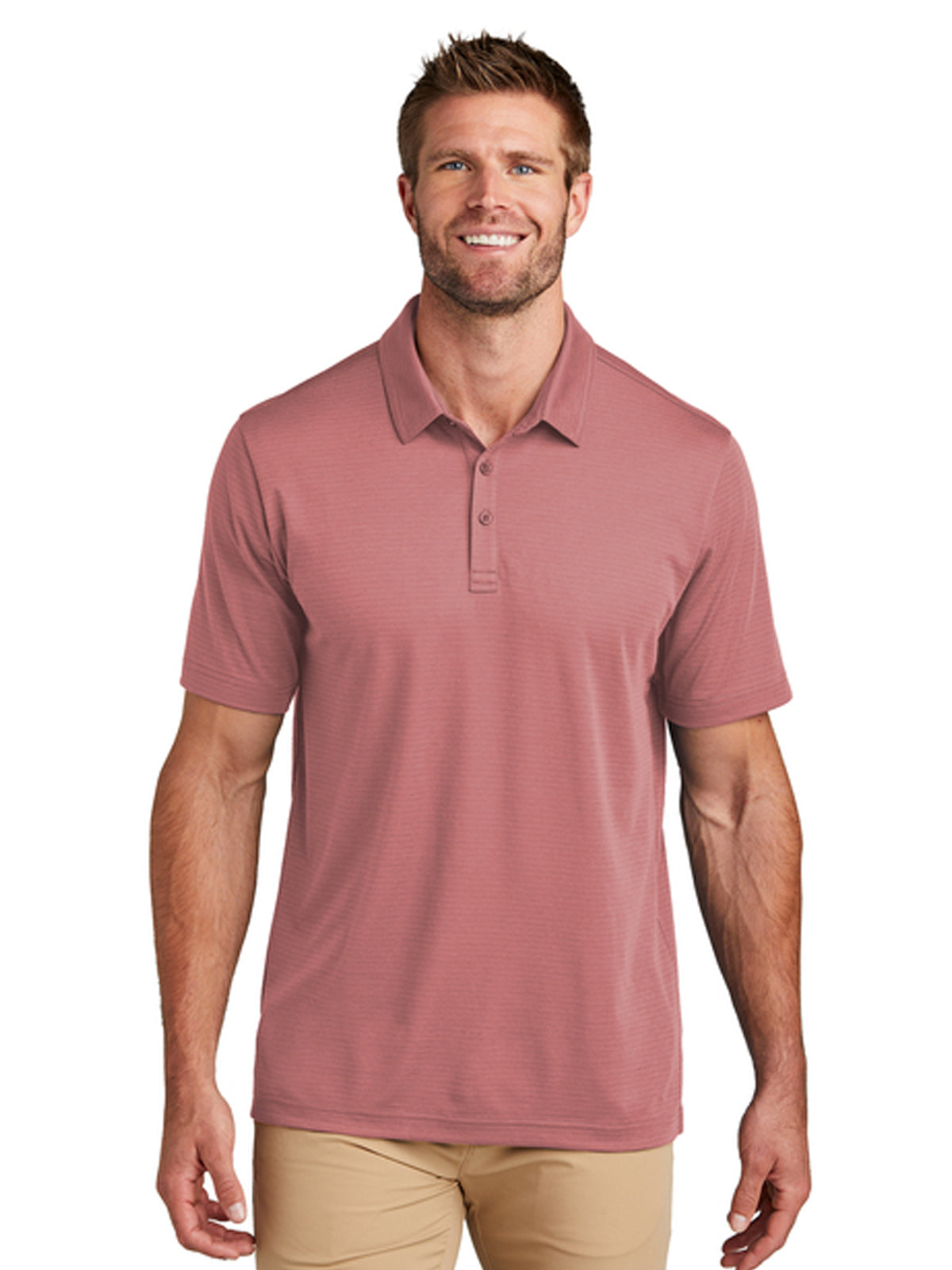 Men's Pocketless Bayfront Solid Polo - TM1MY399 - Roan Rouge
