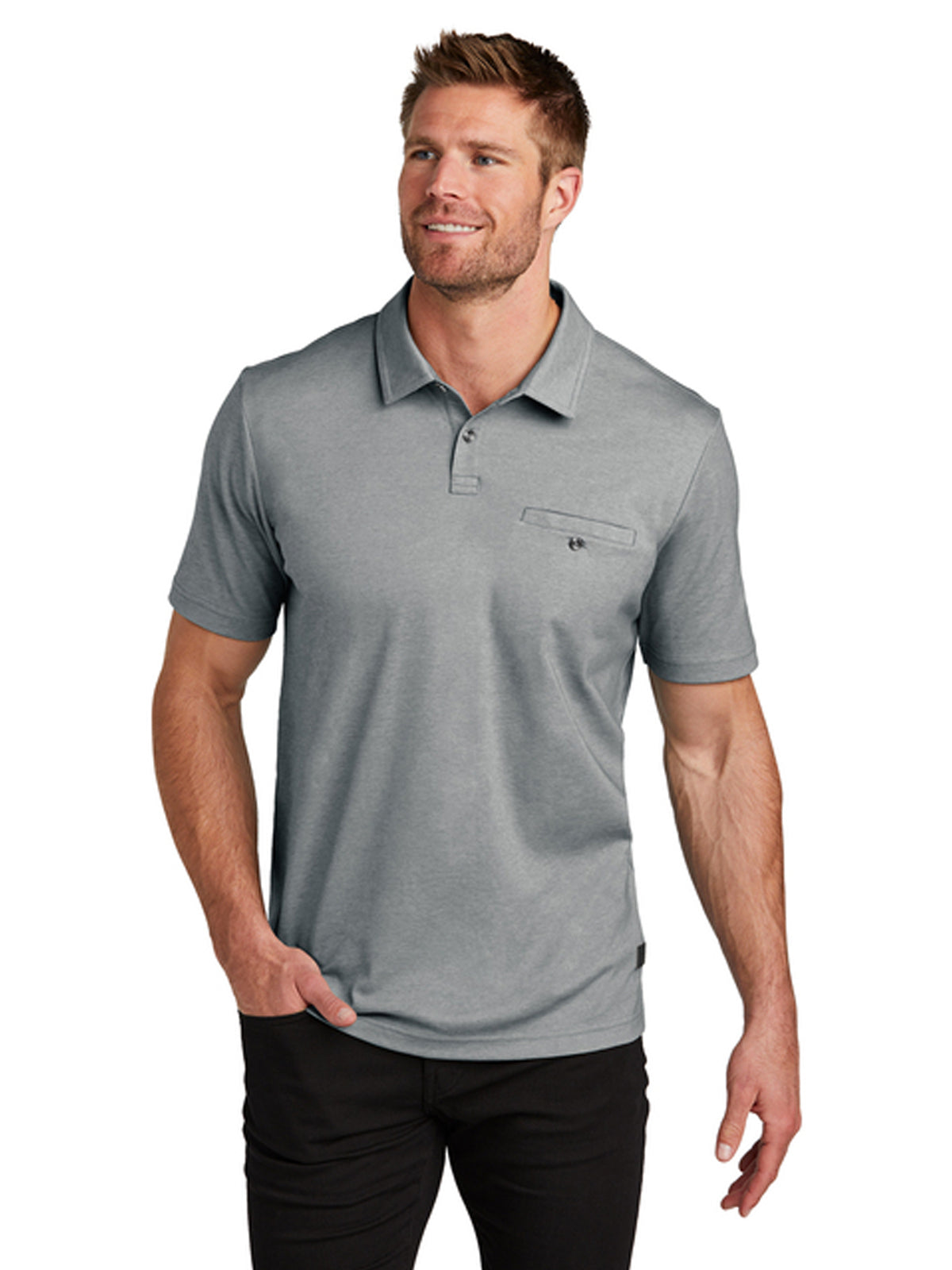 Men's Sunsetters One-Pocket Polo - TM1MZ344 - Grey Heather