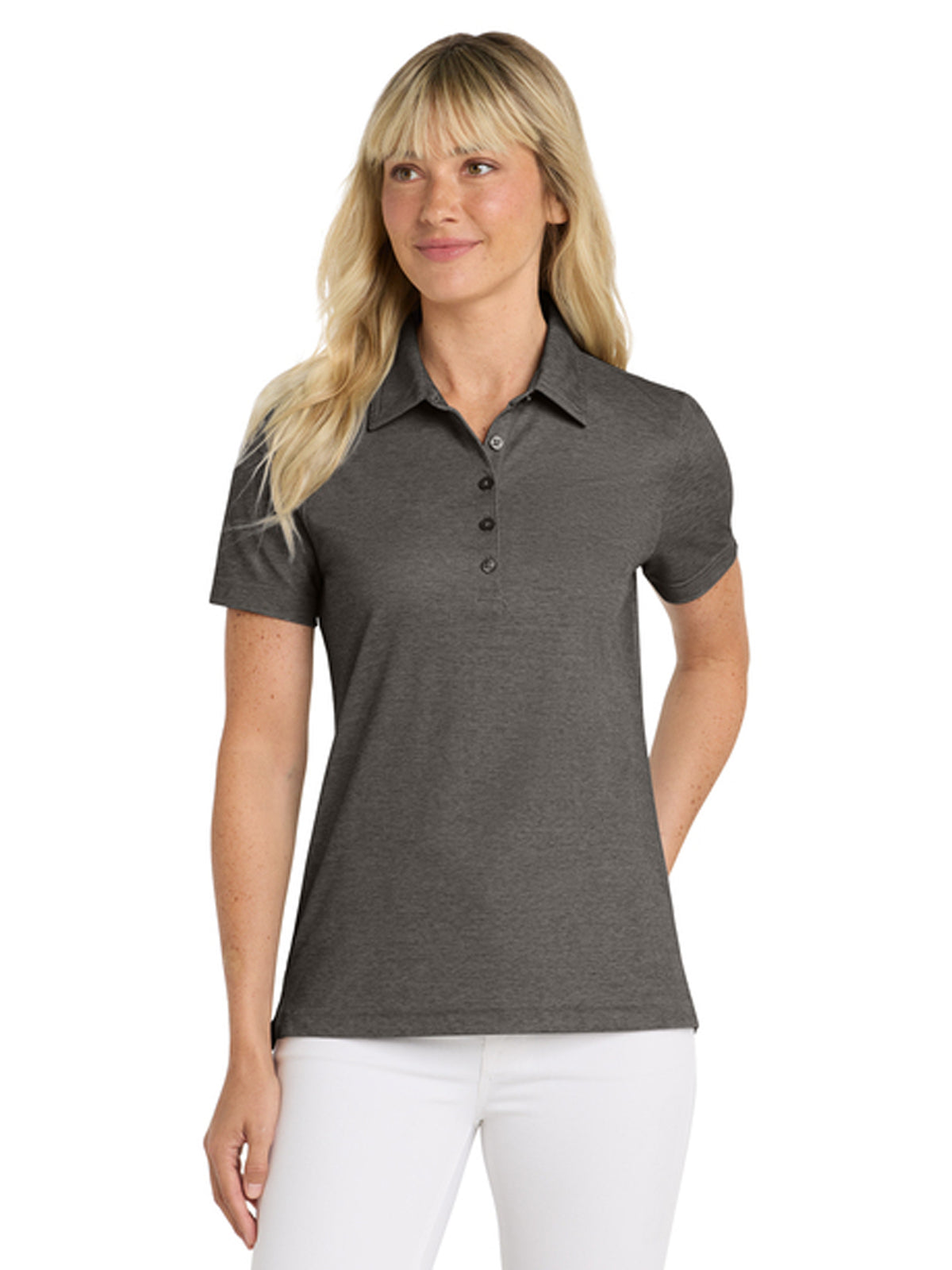 Women's Oceanside Heather Polo - TM1WW002 - Black Heather