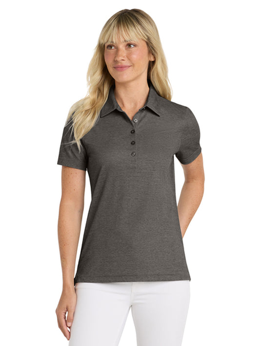 Women's Oceanside Heather Polo - TM1WW002 - Black Heather